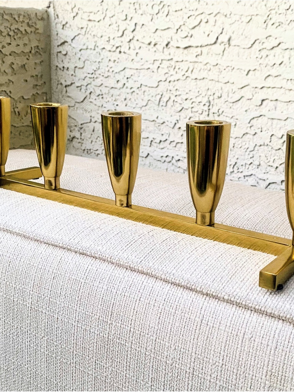 NWT Solid Brass Finish 5-Arm Candle Holder